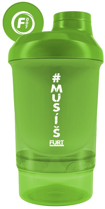 Fitness007 šejkr #musíšfurt 300 ml + 150 ml - zelená