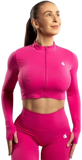 Booty Simple - Crop Top Zipper PINK - M