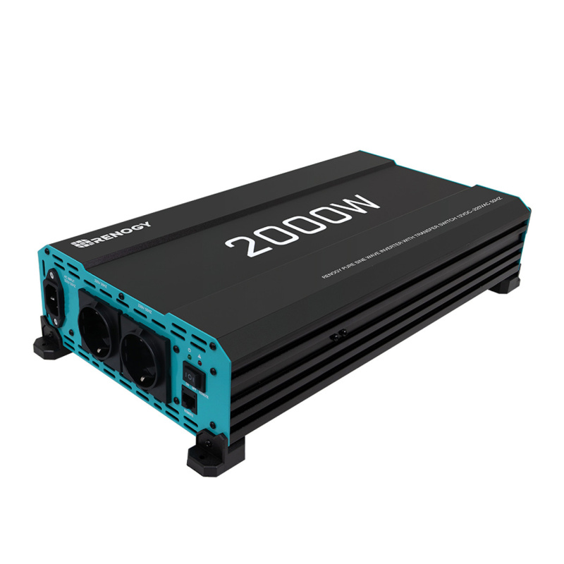 Renogy 2000W 12V měnič napětí čistá sinusoida, integrovaný automatický stykač 220V/12V