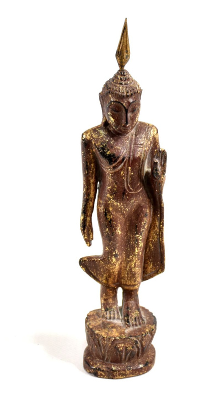 Sanu Babu Narozeninový Buddha teakový 8'' -  hnědá patina