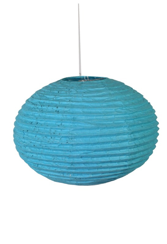 Sanu Babu Tyrkysový papírový lampion vosí hnízdo, ruční papír, 33x30cm