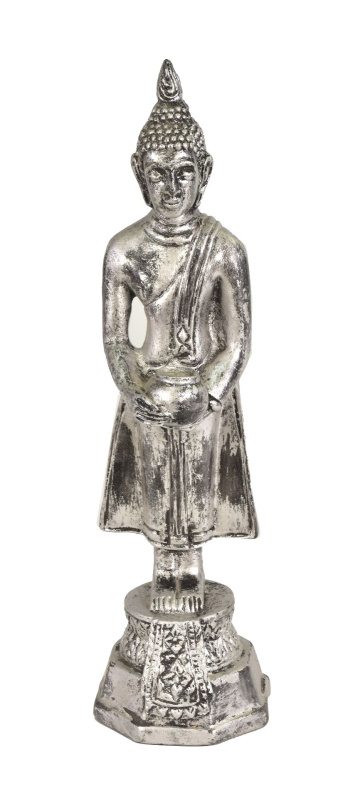 Sanu Babu Narozeninový Buddha, středa, pryskyřice, stříbrná patina, 30cm