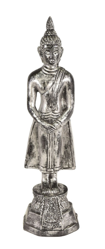 Sanu Babu Narozeninový Buddha, neděle,  pryskyřice, stříbrná patina, 30cm