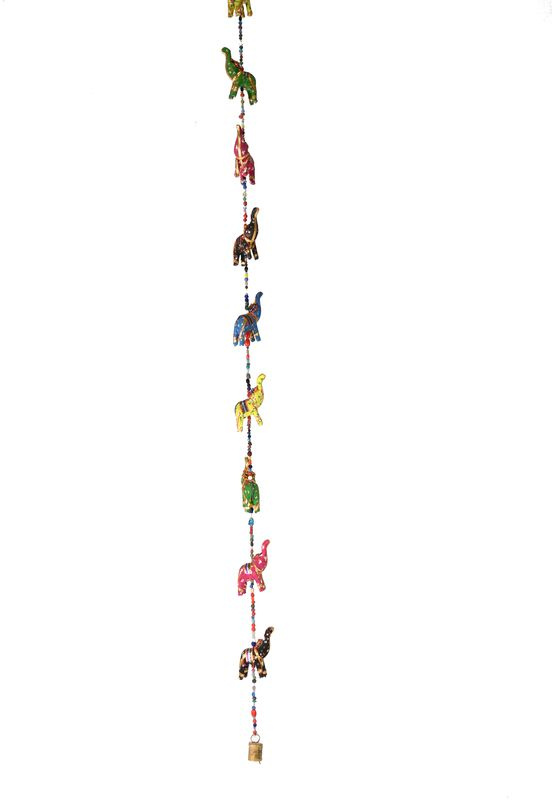 Sanu Babu 10 slonů se zvonečkem, dekorace na zavěšění, délka 190cm