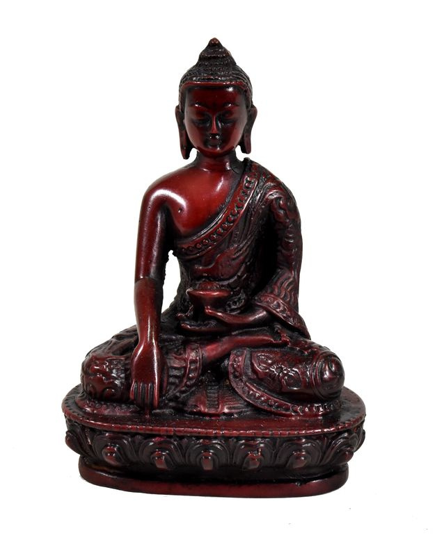 Sanu Babu Soška Šákjamuni Buddha, tmavě červený, 14cm