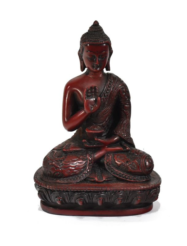 Sanu Babu Soška Amóghasiddhi Buddha, červený, 14cm