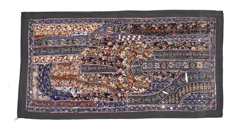 Sanu Babu Patchworková tapiserie z Rajastanu, ruční práce, 80x45 cm (1C)