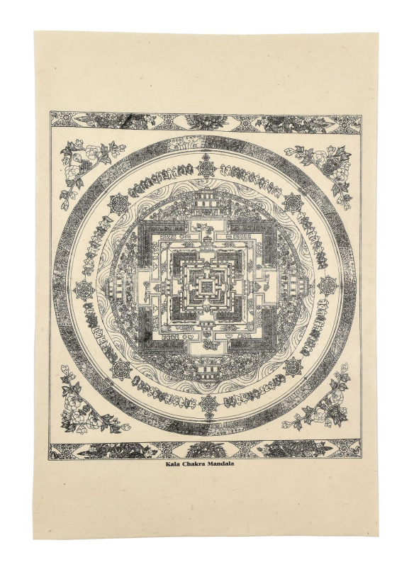 Sanu Babu Kalachakra mandala,tisk na ručním papíru, 50x75cm
