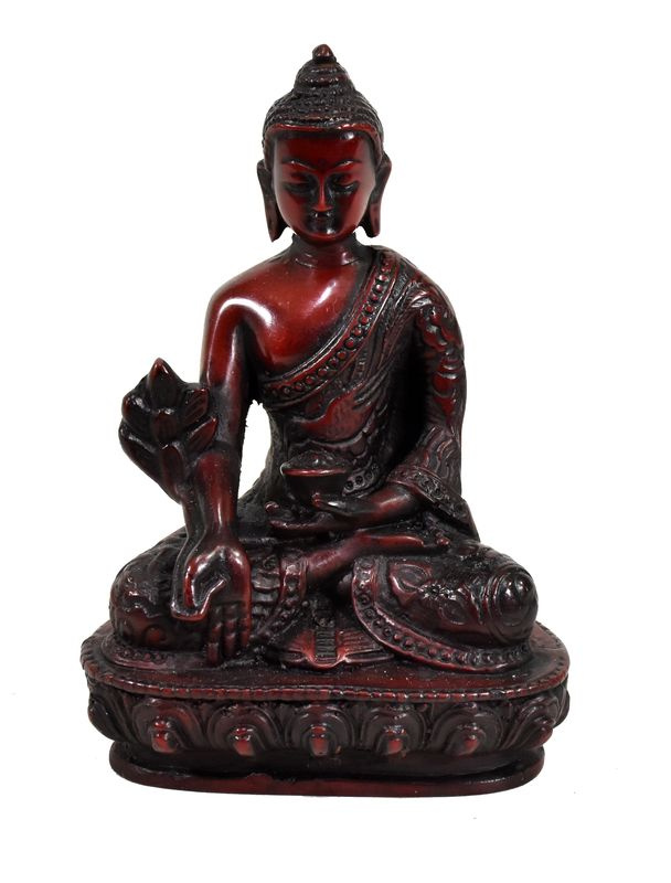 Sanu Babu Soška Buddha léčitel (Medicine), tmavě červený, 14cm