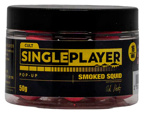 Singleplayer plovoucí boilies pop-up boilies smoked squid 50 g - 12 mm