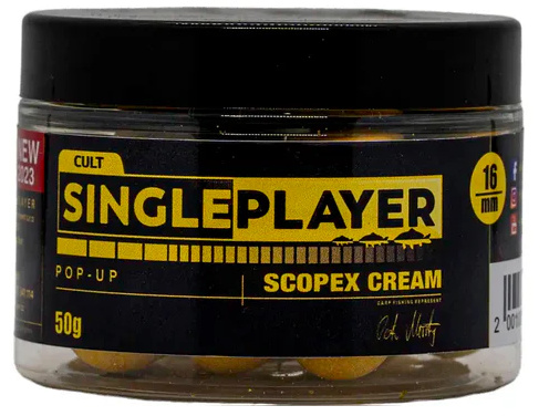 Singleplayer plovoucí boilies pop-up boilies scopex cream 50 g - 16 mm