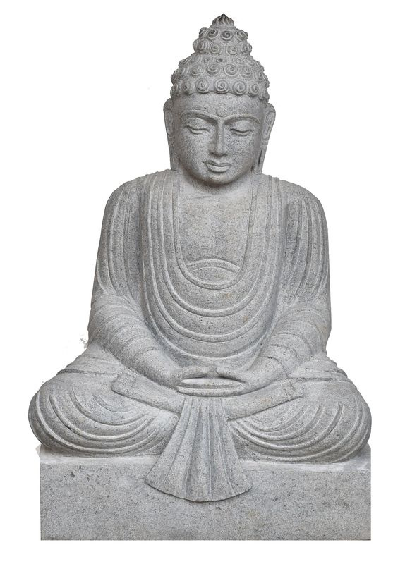 Sanu Babu Kamenná socha, Buddha Amitábha, podstavec, žula, 85cm