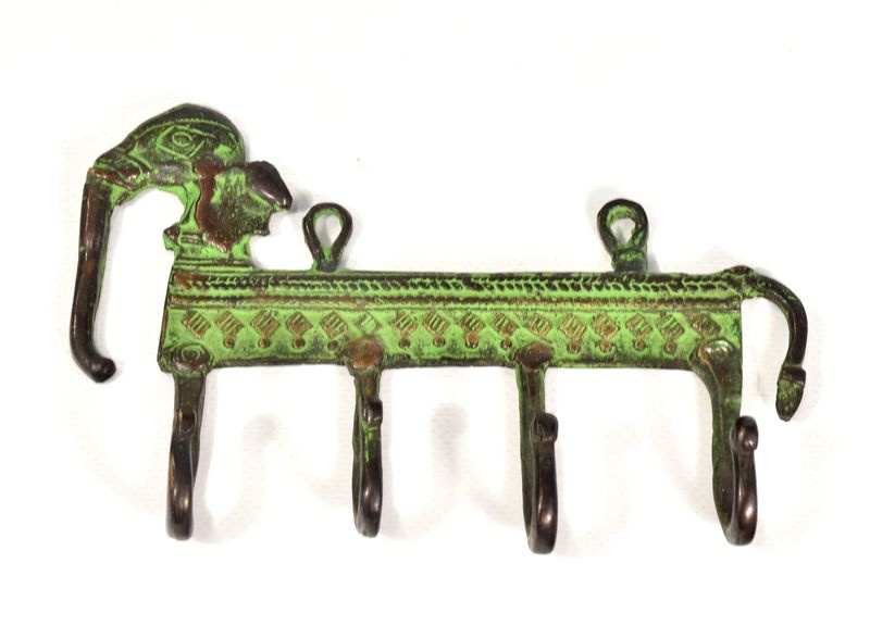 Sanu Babu Věšáček slon, mosaz, čtyři háčky, cca 17cm