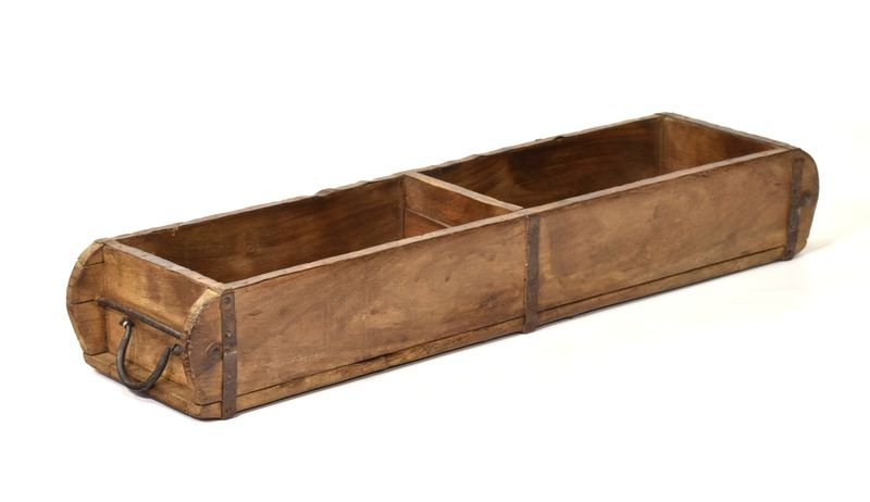 Sanu Babu Truhlík pod květináč z teakového dřeva, původně forma na cihly, 60x15x9cm