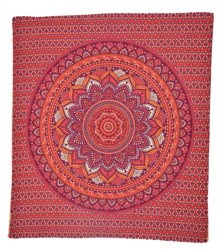Sanu Babu Přehoz na postel, pestrobarevná mandala, 230x202cm