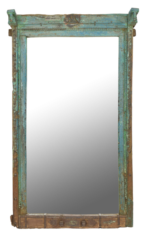 Sanu Babu Zrcadlo v rámu ze starého teakového dřeva, 107x30x190cm