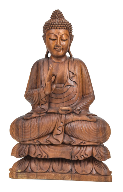 Sanu Babu Buddha ze dřeva stromu Suar, 71cm