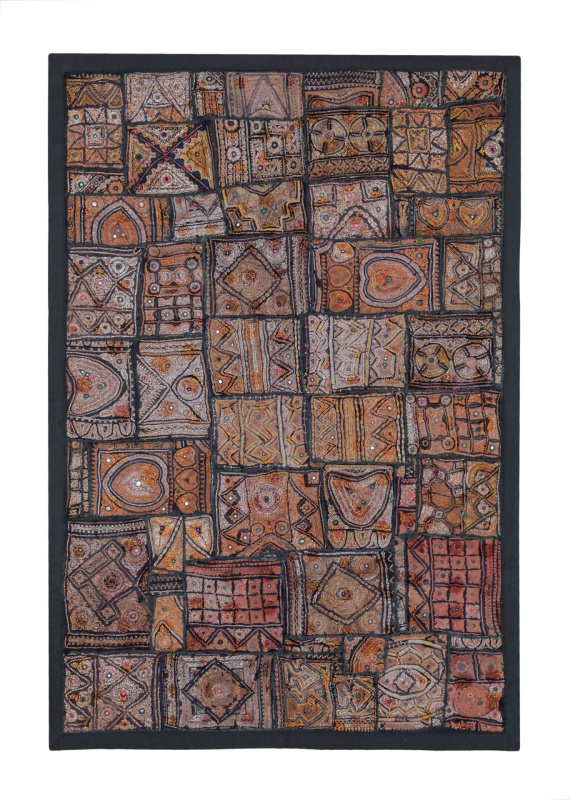 Sanu Babu Unikátní tapiserie z Rajastanu, barevná, ruční vyšívání, 143x94cm (0A)