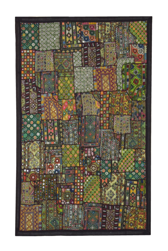 Sanu Babu Unikátní tapiserie z Rajastanu, barevná, ruční vyšívání, 142x95cm (3B)