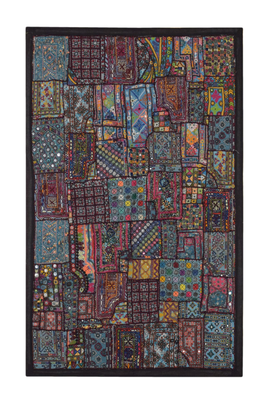 Sanu Babu Unikátní tapiserie z Rajastanu, barevná, ruční vyšívání, 142x95cm (3C)
