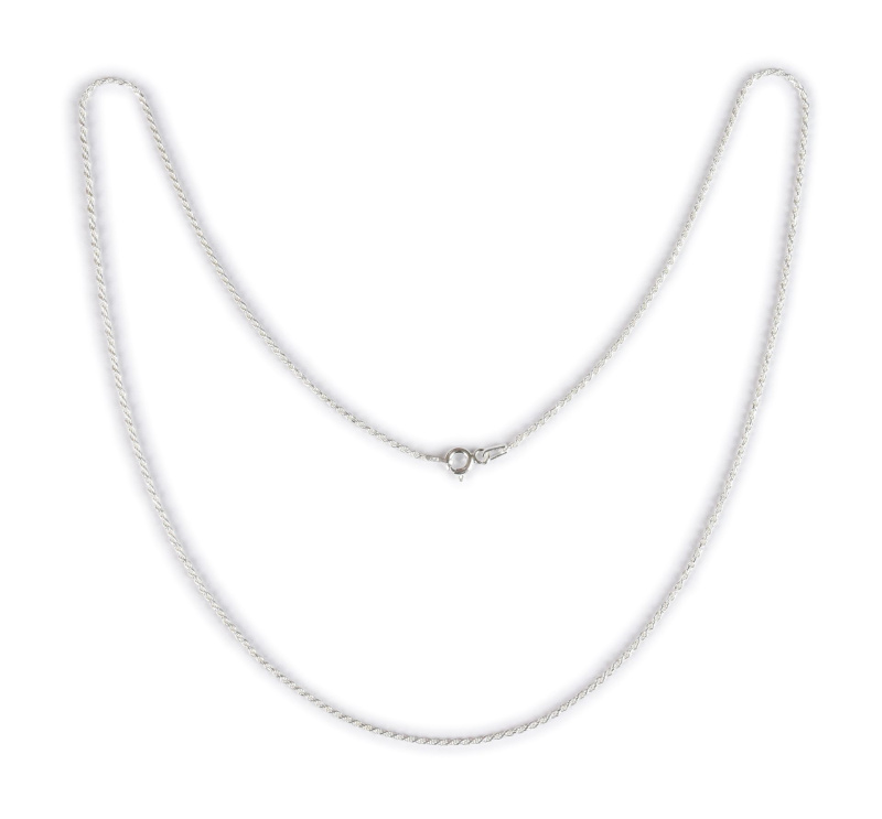 Sanu Babu Stříbrný řetízek, kroucený, karabinka, tloušťka 1mm, délka 50cm, 2,5g (61)