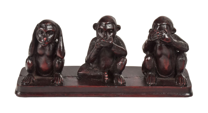 Sanu Babu Tři moudré opice, 14x5x7cm