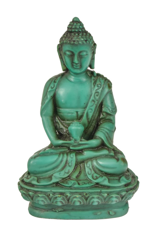 Sanu Babu Buddha Amithába, tyrkysový, pryskyřice, 9cm