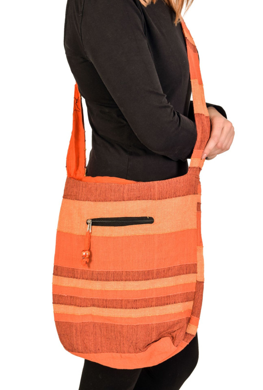 Sanu Babu Taška přes rameno "Baba bag - Kerala", oranžová, 37x37cm délka ucha 54cm