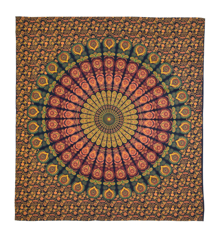 Sanu Babu Přehoz na postel, "Barmeri round mandala",  220x230cm (8M)