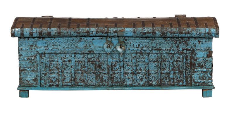 Sanu Babu Truhla z teakového dřeva, kování, 142x75x52cm