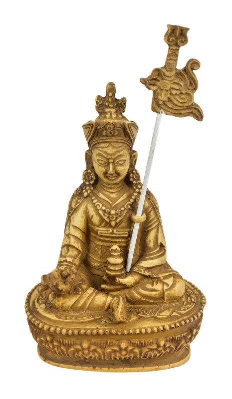 Sanu Babu Guru Rinpoche, antik patina, pryskyřice, 10x5x15cm