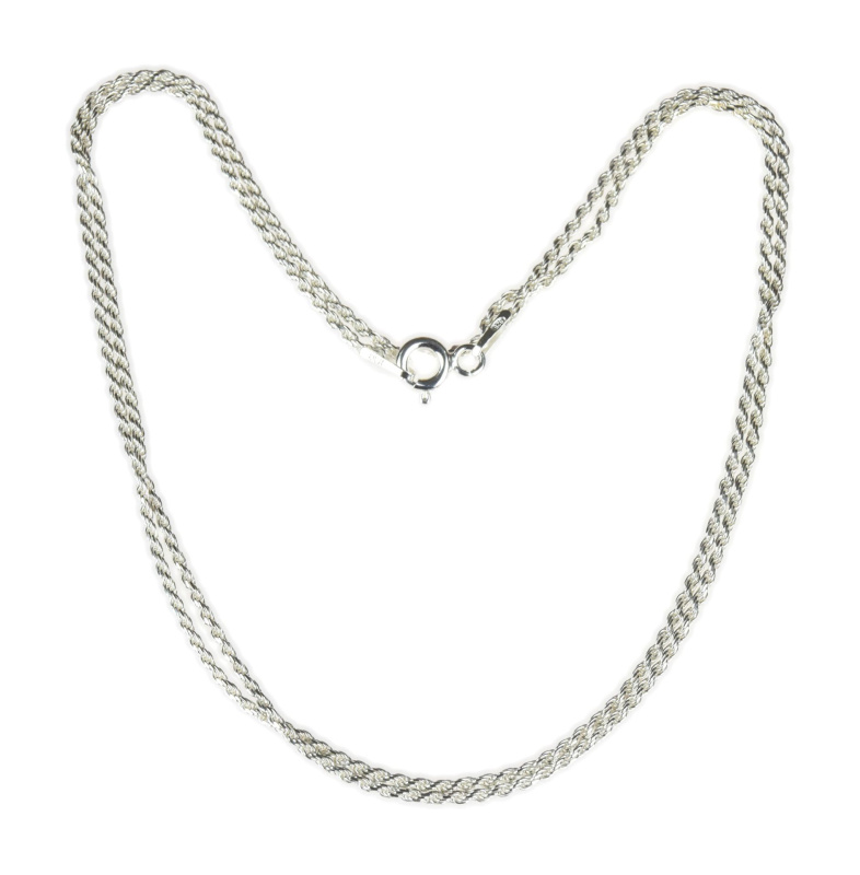 Sanu Babu Stříbrný řetízek, kroucený, karabinka, tloušťka 1mm, délka 50cm, 2,5g (3A)
