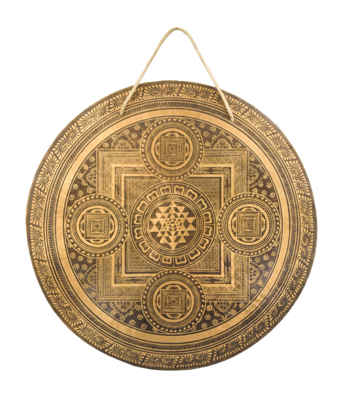Sanu Babu Gong, gravírovaný, Mandala, průměr 60cm