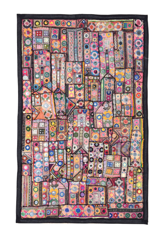 Sanu Babu Unikátní tapiserie z Rajastanu, barevná, ruční vyšívání, 140x186cm (3F)