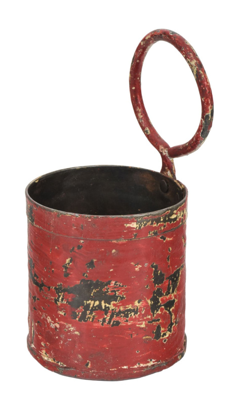 Sanu Babu Závěsný plechový květináč, červená patina, 11x11x21cm