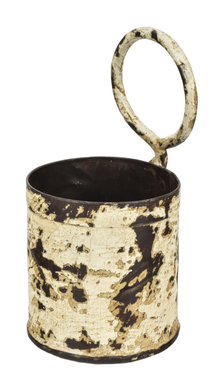 Sanu Babu Závěsný plechový květináč, bílá patina,11x11x21cm, 11x11x21cm