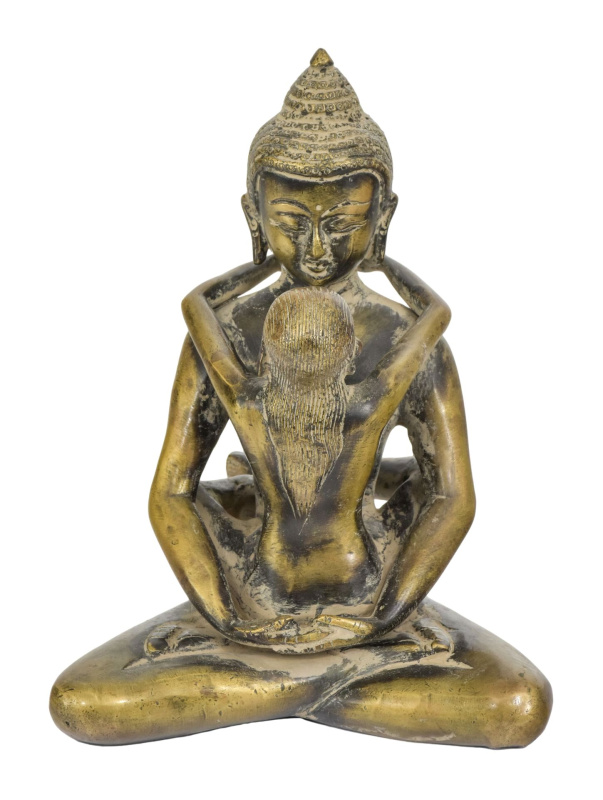 Sanu Babu Buddha Shakti, mosazná socha, 14x12x17cm