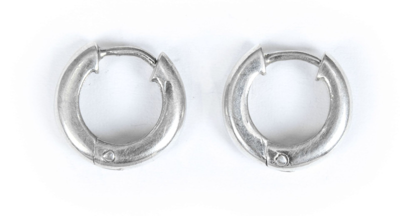 Sanu Babu Stříbrné náušnice hladké kroužky 14mm, AG 925/1000, 3g, Nepál Stříbrná