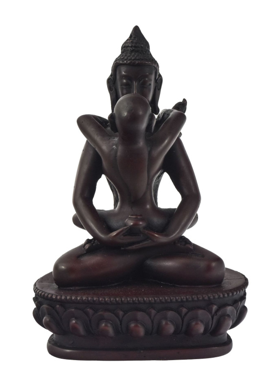 Sanu Babu Buddha Shakti, soška, červená patina, 17cm
