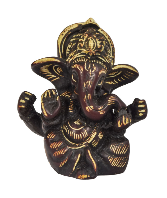 Sanu Babu Ganesh, vínový, ručně zdobený, pryskyřice, 7cm