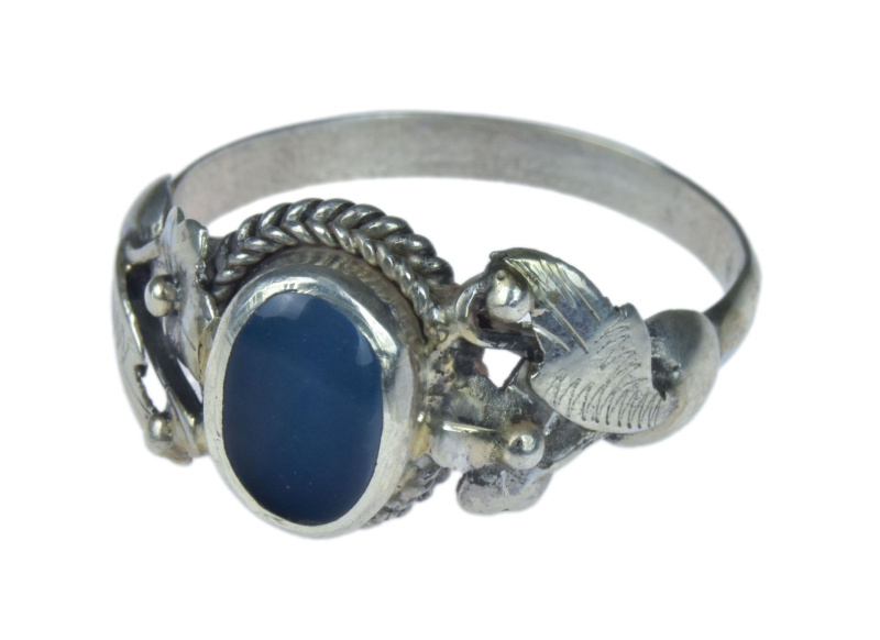 Sanu Babu Stříbrný prsten vykládaný měsíčním kamenem, AG 925/1000, 4g, Nepál (7C) 59 , Stříbrná