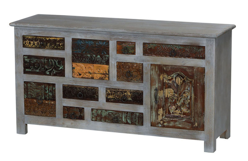 Sanu Babu Komoda se šuplíky, růční řezby, 142x43x76cm