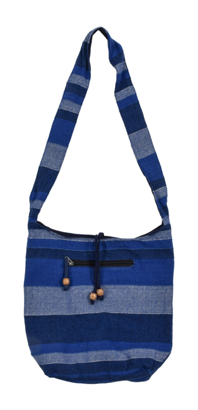 Sanu Babu Taška přes rameno "Baba bag - Kerala", modrá, 37x37cm délka ucha 54cm