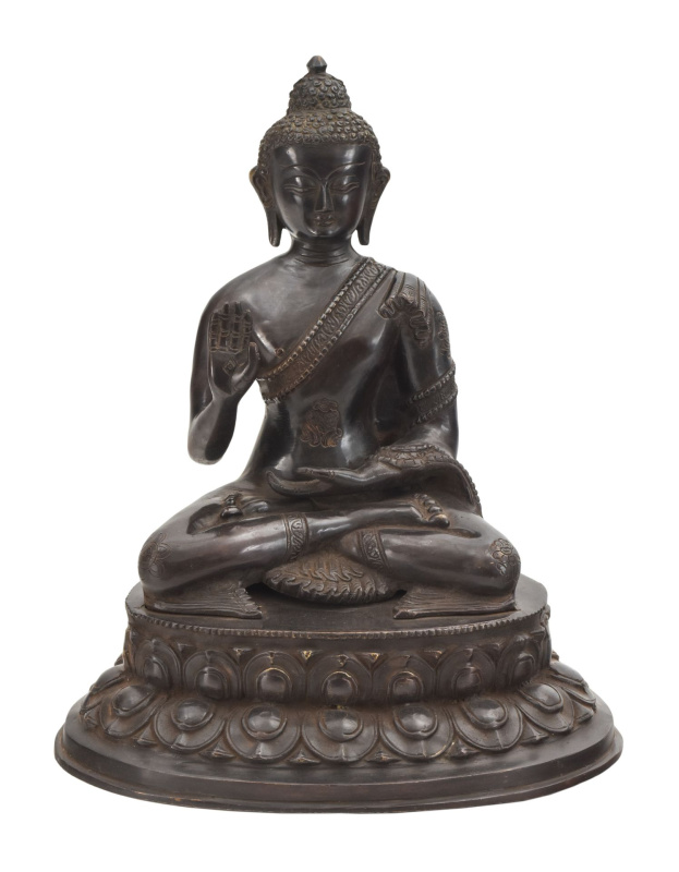Sanu Babu Buddha Amoghasiddhi, mosazná socha, 35cm