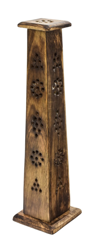 Sanu Babu Stojánek na vonné tyčinky, věž, vyřezávaný, 8x8x30cm