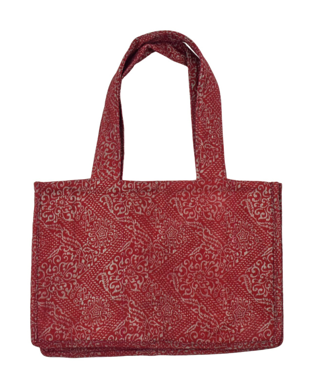 Sanu Babu Elegantní plážová taška, červeno-šedá, rozměr 48x13x34 + 34cm ucha