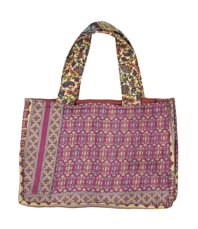 Sanu Babu Elegantní plážová taška, fialovo-béžová, rozměr 48x13x34 + 34cm ucha
