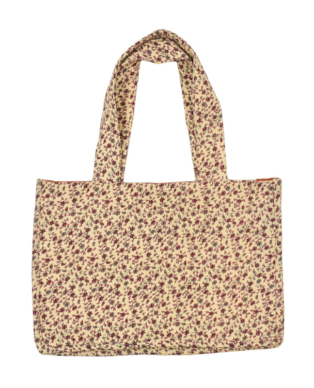 Sanu Babu Elegantní plážová taška, béžová s květinami, rozměr 48x13x34 + 34cm ucha