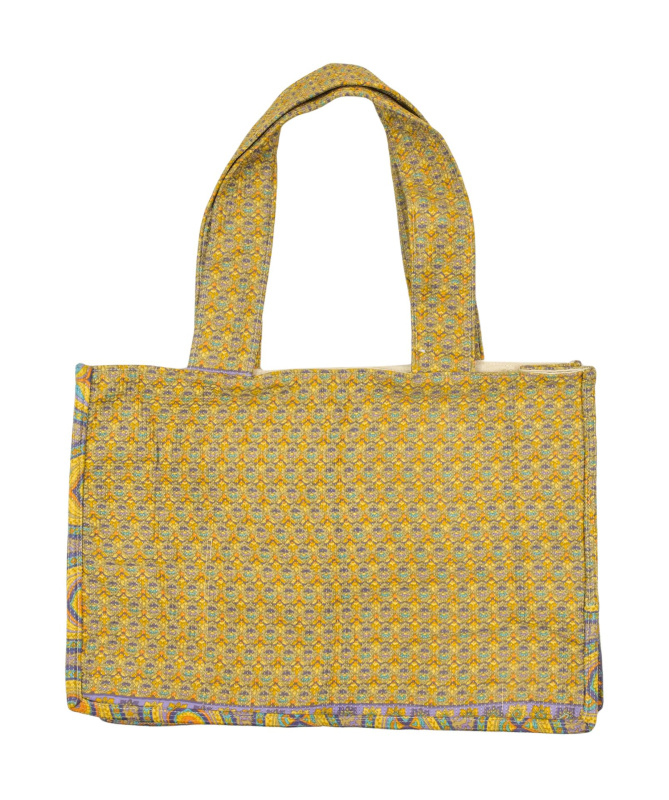 Sanu Babu Elegantní plážová taška, žluto-fialová, rozměr 48x13x34 + 34cm ucha