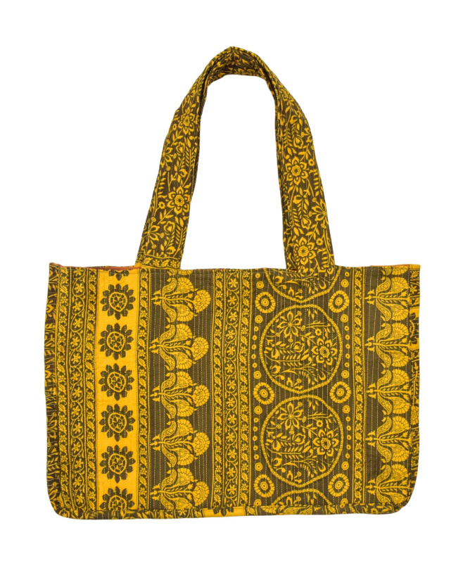 Sanu Babu Elegantní plážová taška, žluto-hnědá, rozměr 48x13x34 + 34cm ucha